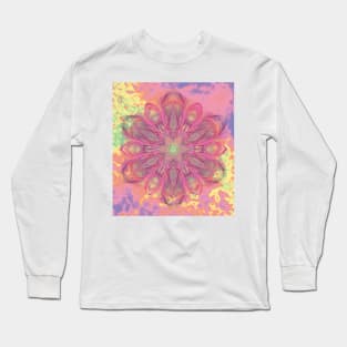 Beautiful kaleidoscope in pink with texture Long Sleeve T-Shirt